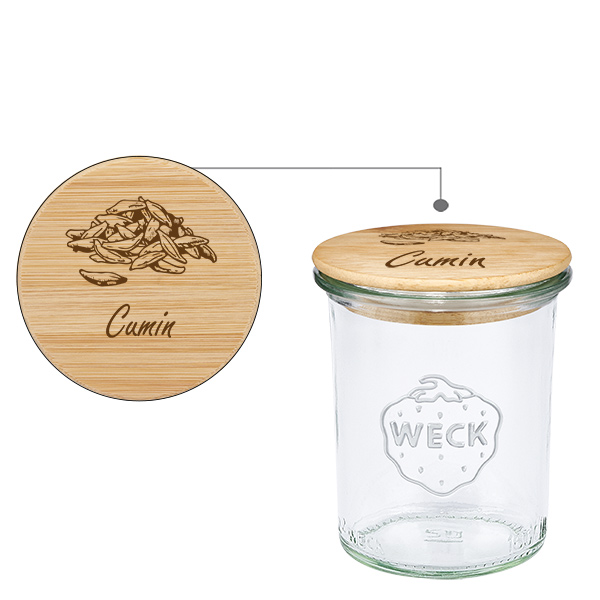 Panier en bois « Cumin » avec verre WECK 160 ml Panier en bois « Cumin » avec verre WECK 160 ml