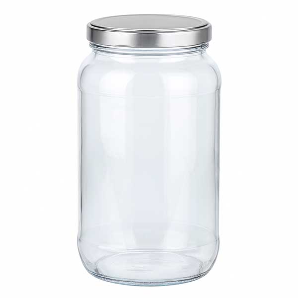 1062ml Verre rond avec couvercle BasicSeal argent UNiTWIST