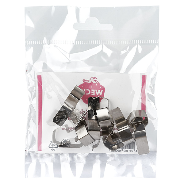 12x attache pour conserve WECK WECK Agrafes 12 pièces en acier inoxydable visibles dans l'emballage ouvert Agrafes de mise en conserve pour bocaux à bord rond Original