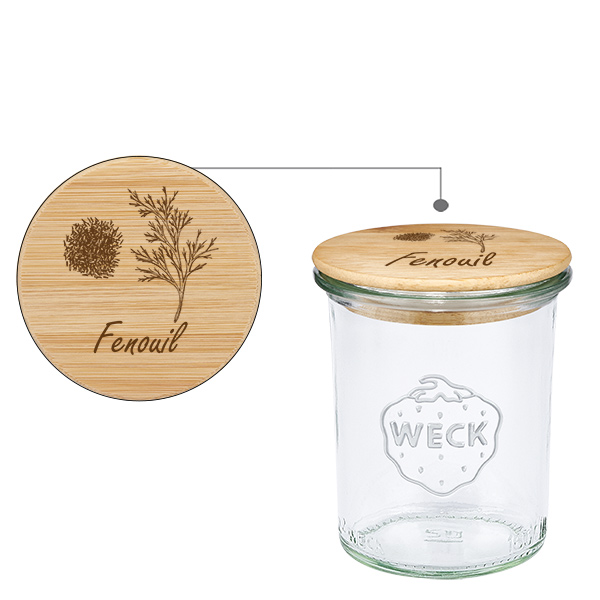 Boîte en bois « Fenouil » avec pied WECK 160 ml Boîte en bois « Fenouil » avec pied WECK 160 ml