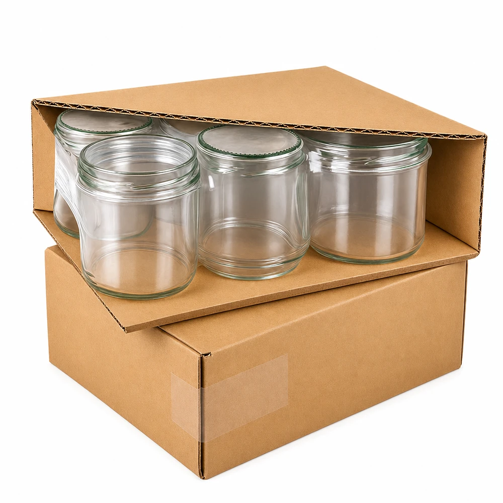 Emballage de bocaux de 225ml avec couvercles BasicSeal dans une boîte en carton, set de bocaux UNiTWIST fermeture