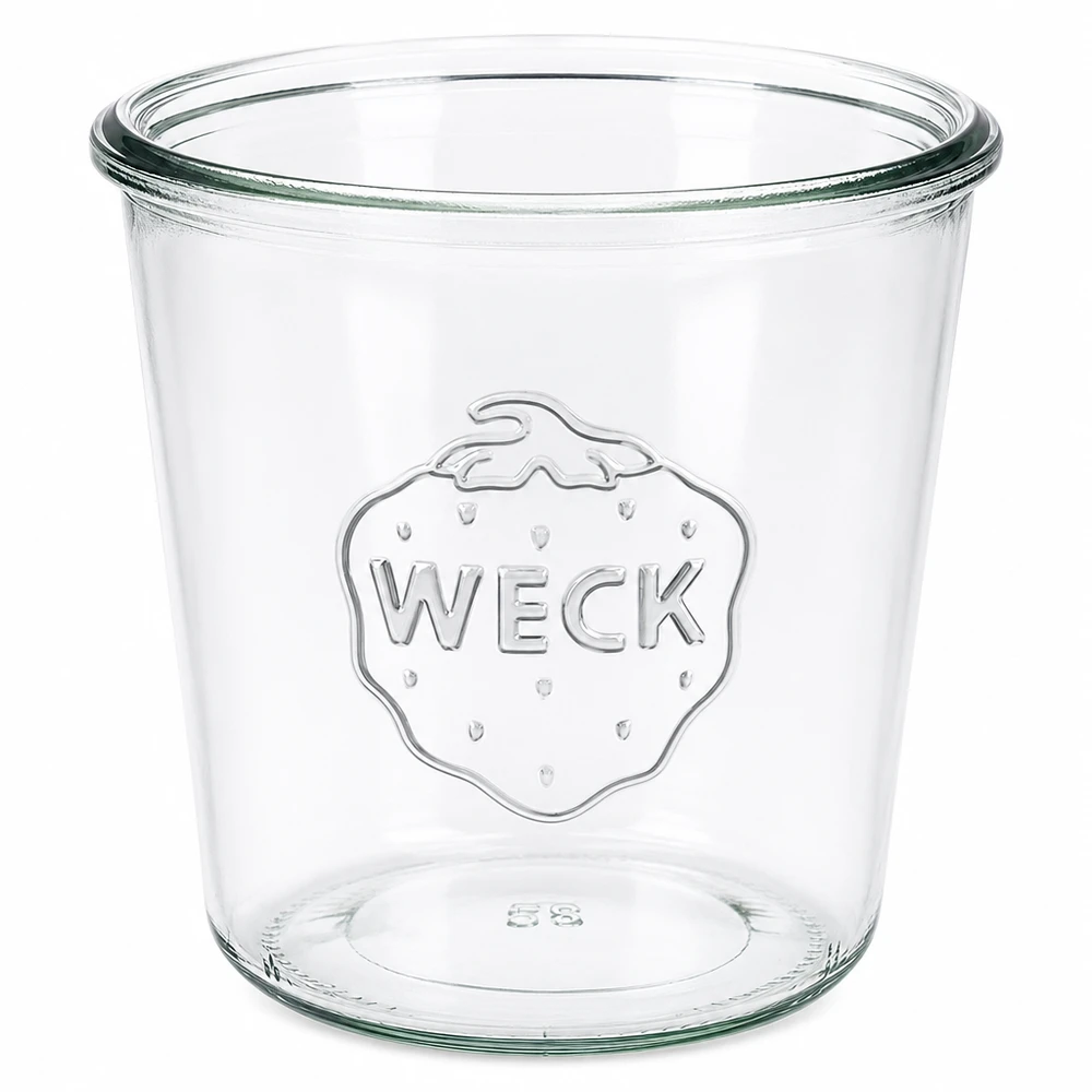 580ml bocal conique WECK RR100 WECK Pot renversé 580ml RR100 en verre transparent avec logo en relief pour la mise en conserve et la conservation