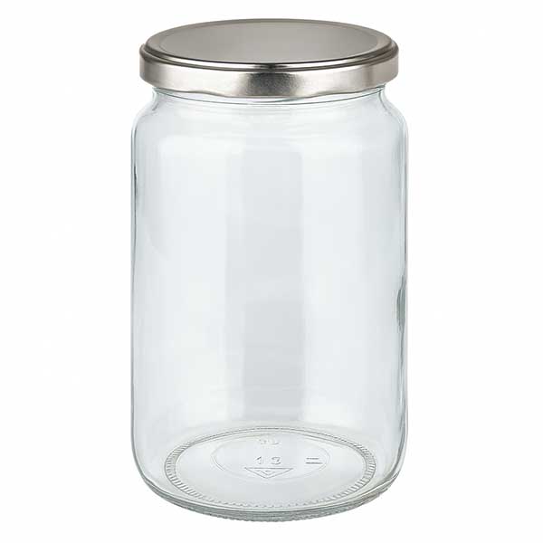 795ml Verre rond avec couvercle BasicSeal argent UNiTWIST