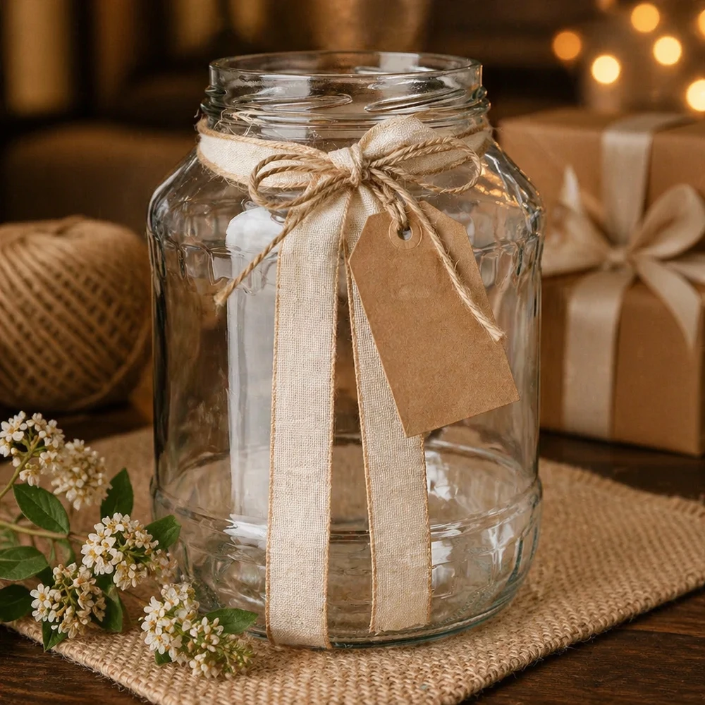 Préparation et présentation de bocaux en verre pour les cornichons au vinaigre