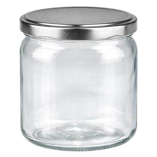 408ml Verre rond avec couvercle BasicSeal argent UNiTWIST