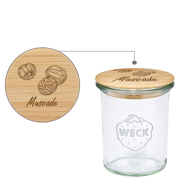 Boîte en bois « Muscade » avec verre WECK plongeant 160 ml Boîte en bois « Muscade » avec verre WECK plongeant 160 ml