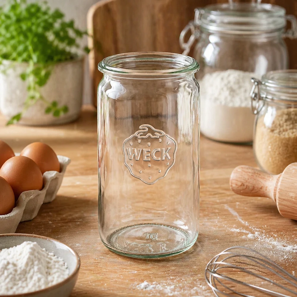 Bocal en verre cylindrique WECK RR60 de 340 ml