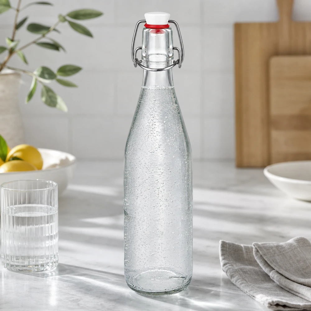 Mise en situation d’un bocal en verre pour les coulis de fruits ou de légumes
