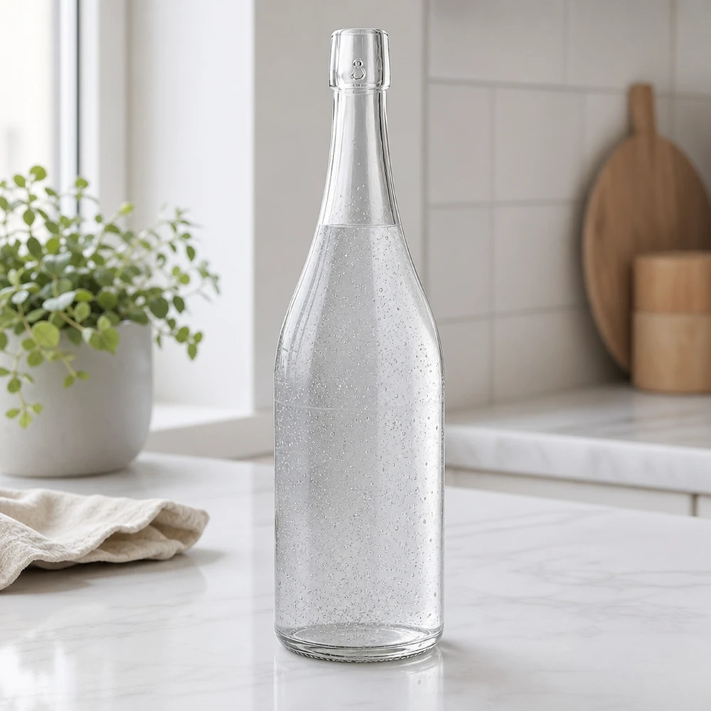 Mise en situation d’un bocal en verre pour les antipasti et légumes marinés