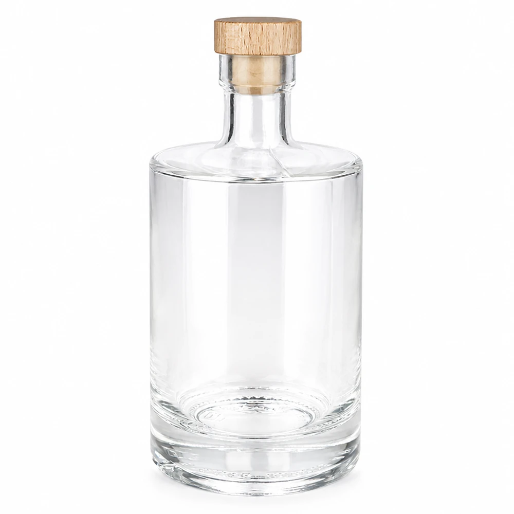 Bouteille en verre Marie de 500 ml avec bouchon à poignée en bois UNiTWIST - bouteille vide transparente avec bouchon en bois