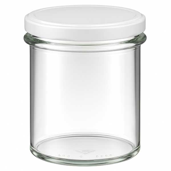 350ml Verre conique avec couvercle BasicSeal blanc UNiTWIST