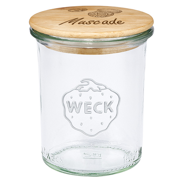 Boîte en bois « Muscade » avec verre WECK plongeant 160 ml Boîte en bois « Muscade » avec verre WECK plongeant 160 ml