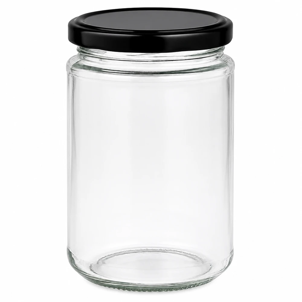 390ml Verre rond avec couvercle BasicSeal noir UNiTWIST 390ml bocal rond avec couvercle noir BasicSeal UN fermeture bocal transparent vide