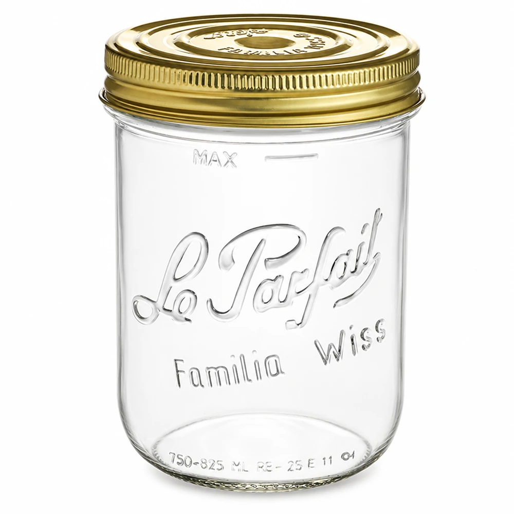 Bocal Familia Wiss 1020ml avec couvercle doré à visser Le Parfait Bocal de conservation