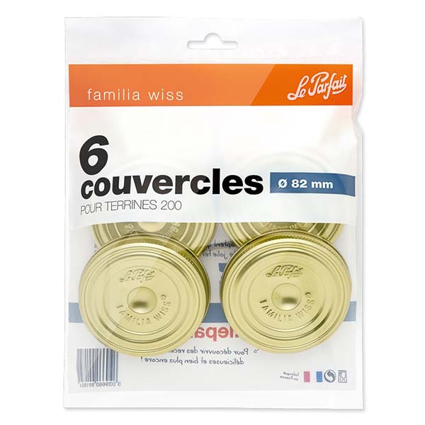 Le Parfait® Familia Wiss 6 couvercles Ø82 mm