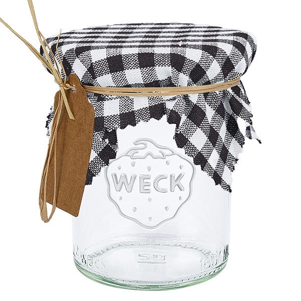 Couvercle en tissu à carreaux blanc/noir 120x120mm carré