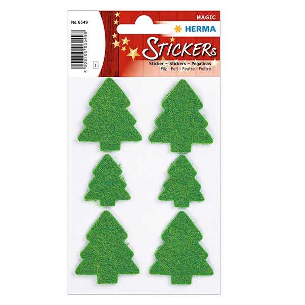 Stickers en feutre &quot;Sapins&quot; (6 stickers)