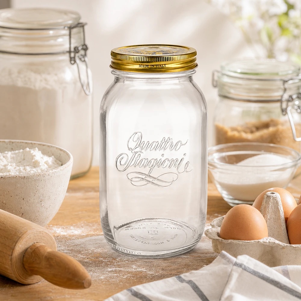 Quattro Stagioni 1500ml bocal dans le fournil avec farine oeufs rouleau à pâtisserie bocal italien ustensiles de cuisine