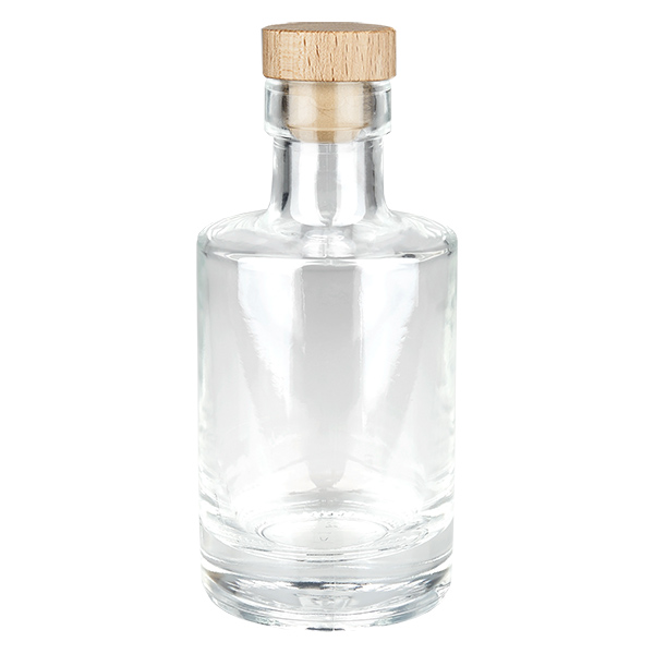 Bouteille en verre 200 ml « Marie » avec bouchon en bois UNiTWIST®