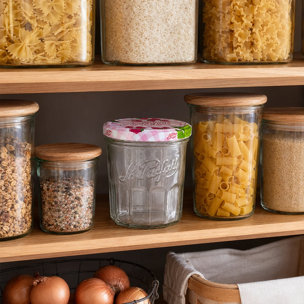 Mise en situation d’un bocal en verre pour les chutneys et condiments aigres-doux
