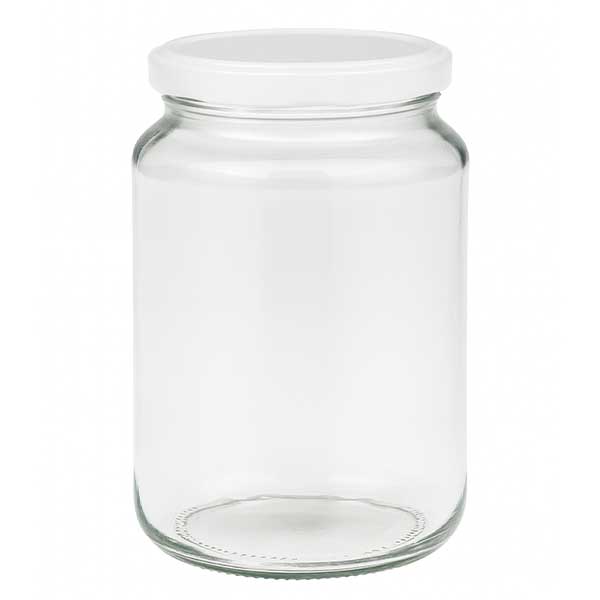 382ml Verre rond avec couvercle BasicSeal blanc UNiTWIST