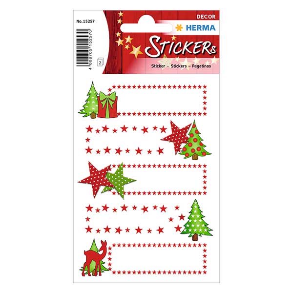 Sticker "étoiles & sapin" (10 stickers avec paillettes) Sticker "étoiles & sapin" (10 stickers avec paillettes)