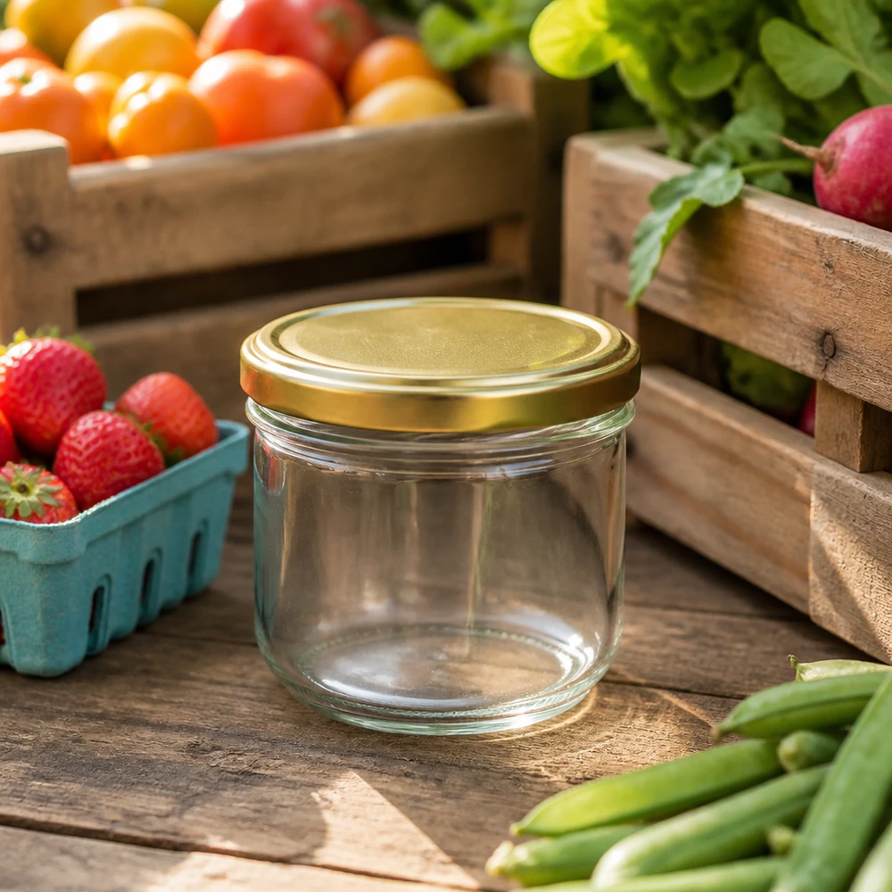 260ml BasicSeal gold UNiTWIST entre les fruits et légumes frais montre l'aptitude pour les bocaux de conserve