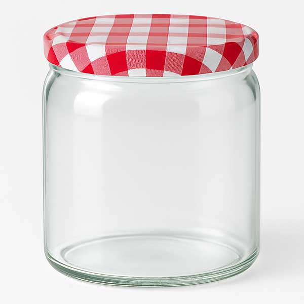 408ml Verre rond avec couvercle BasicSeal rouge/blanc UNiTWIST