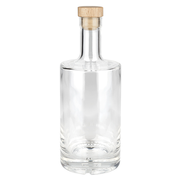 Bouteille en verre 500 ml « Passion » avec bouchon en bois UNiTWIST®