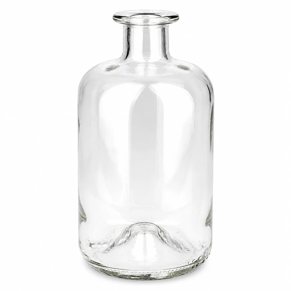 Bouteille en verre Luna de 500ml transparente sans bouchon UNiTWIST Bouteille de pharmacie ronde à col étroit