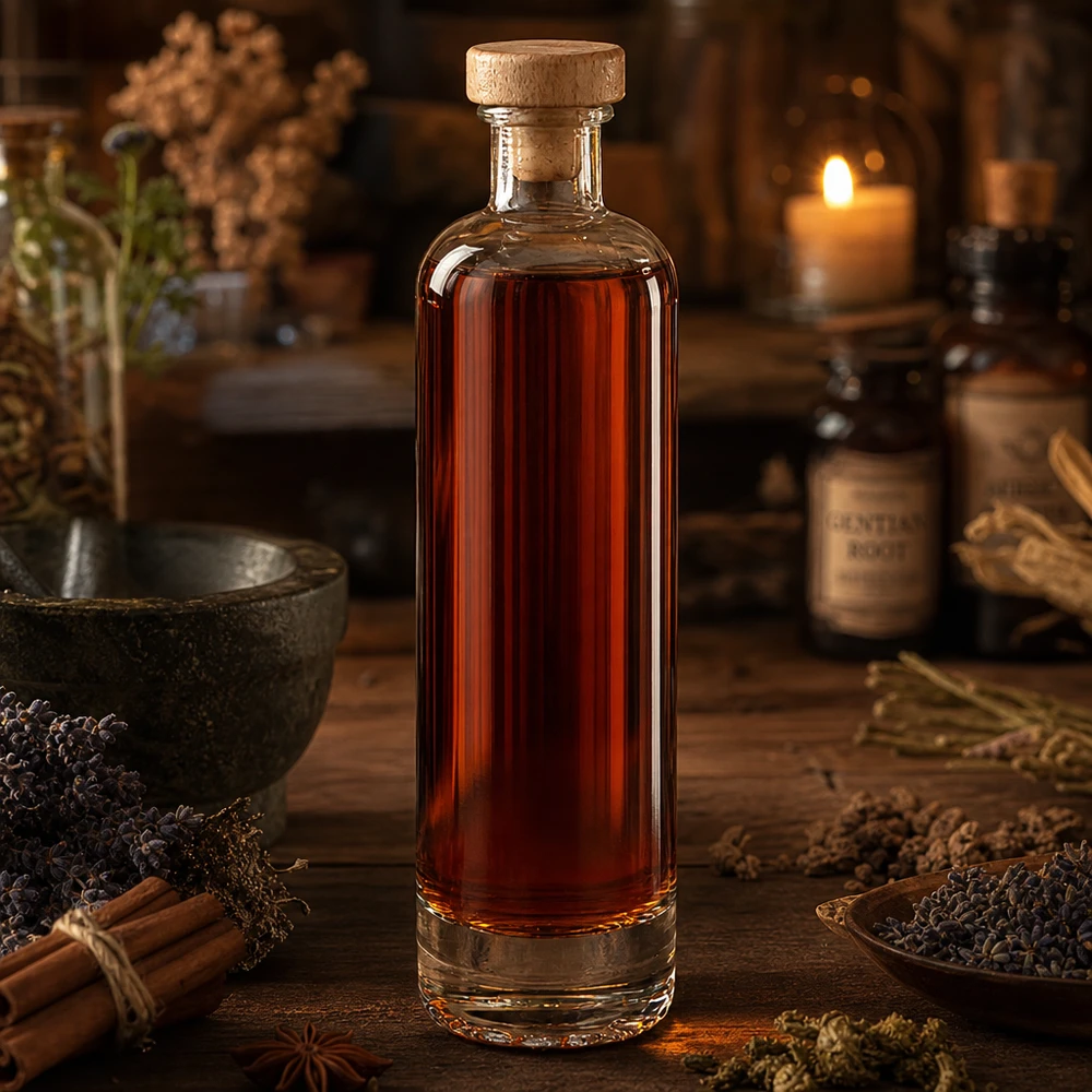 Bouteille en verre 500 ml « Ella » avec bouchon en bois UNiTWIST®