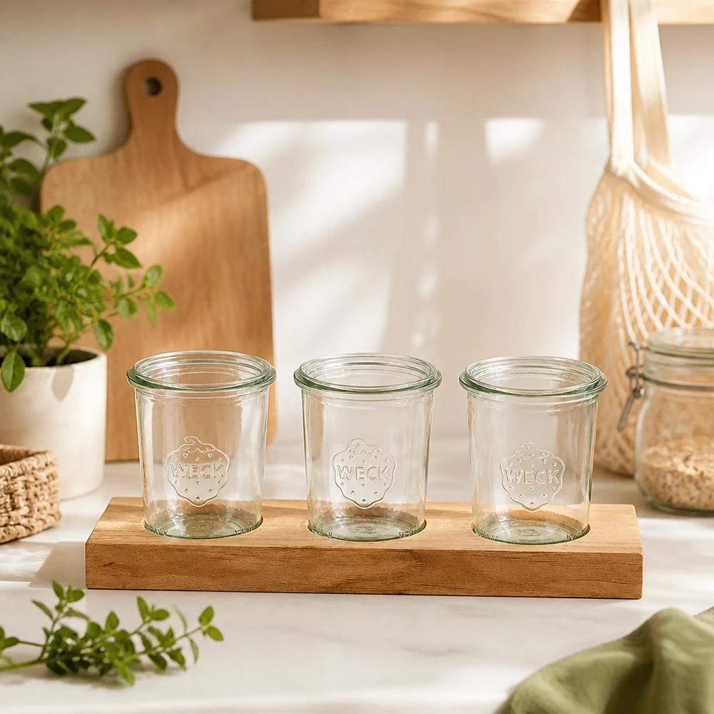 Sélection de bocaux en verre adaptée à la tapenade et les préparations apéritives