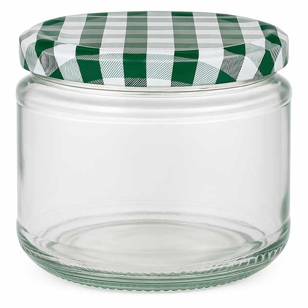 330ml Verre rond avec couvercle BasicSeal vert/blanc UNiTWIST