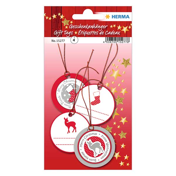 Pendentif "faon rouge" (4 pièces) avec paillettes 3D Pendentif "faon rouge" (4 pièces) avec paillettes 3D