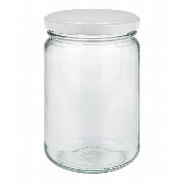 305ml Verre rond avec couvercle BasicSeal blanc UNiTWIST