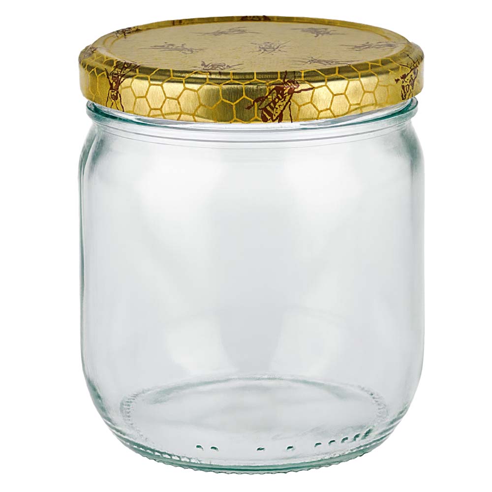 Pot à miel 500 g avec couvercle motif rayon de miel BasicSeal UNiTWIST