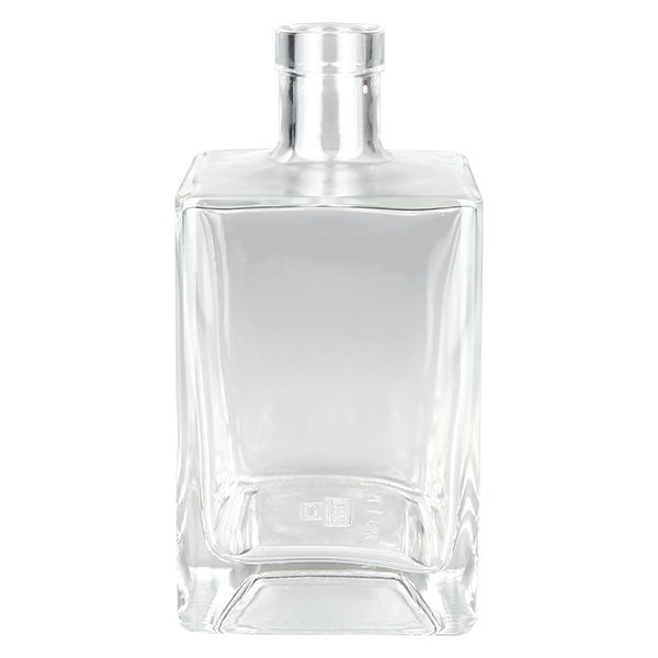 Flacon en verre « Ben » 700 ml sans bouchon UNiTWIST® Bouteille en verre de 700ml Ben sans bouchon UNiTWIST transparent rectangulaire Bouteille de spiritueux vide
