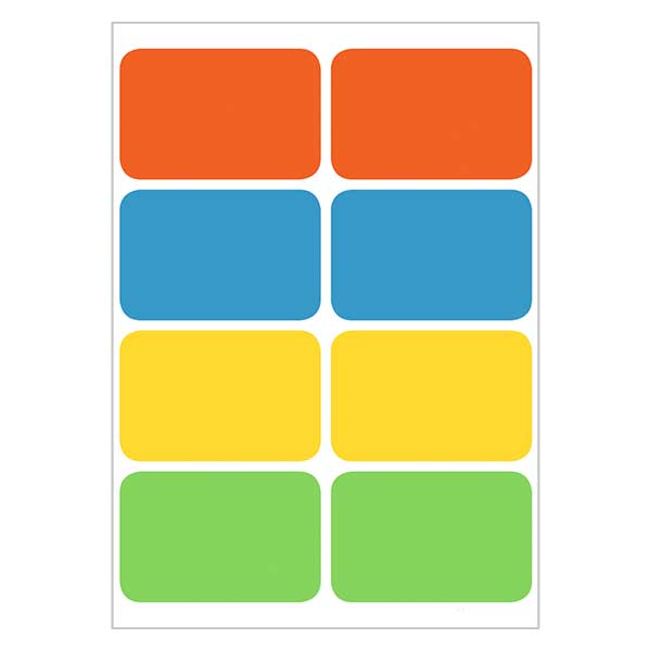 Étiquettes universelles multicolore (32 stickers) 26x40mm Étiquettes universelles multicolore (32 stickers) 26x40mm