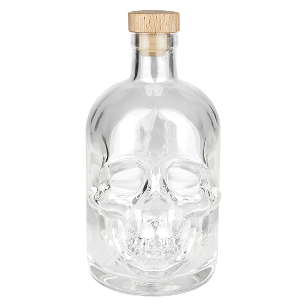Bouteille en verre 500 ml « Pirate » avec bouchon en bois UNiTWIST®