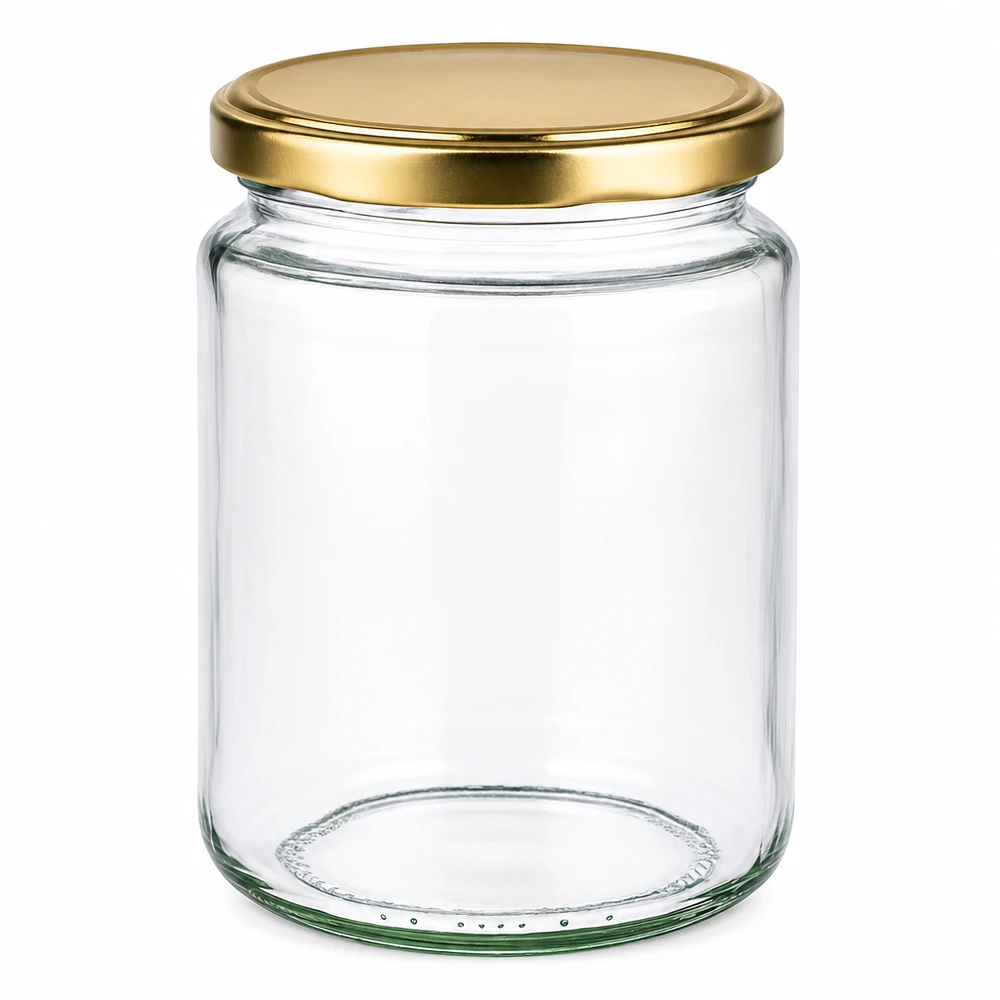 Pot à miel 450 g avec couvercle doré BasicSeal UNiTWIST 450g pot de miel vide avec couvercle doré à visser BasicSeal pour miel confiture conservation apiculture