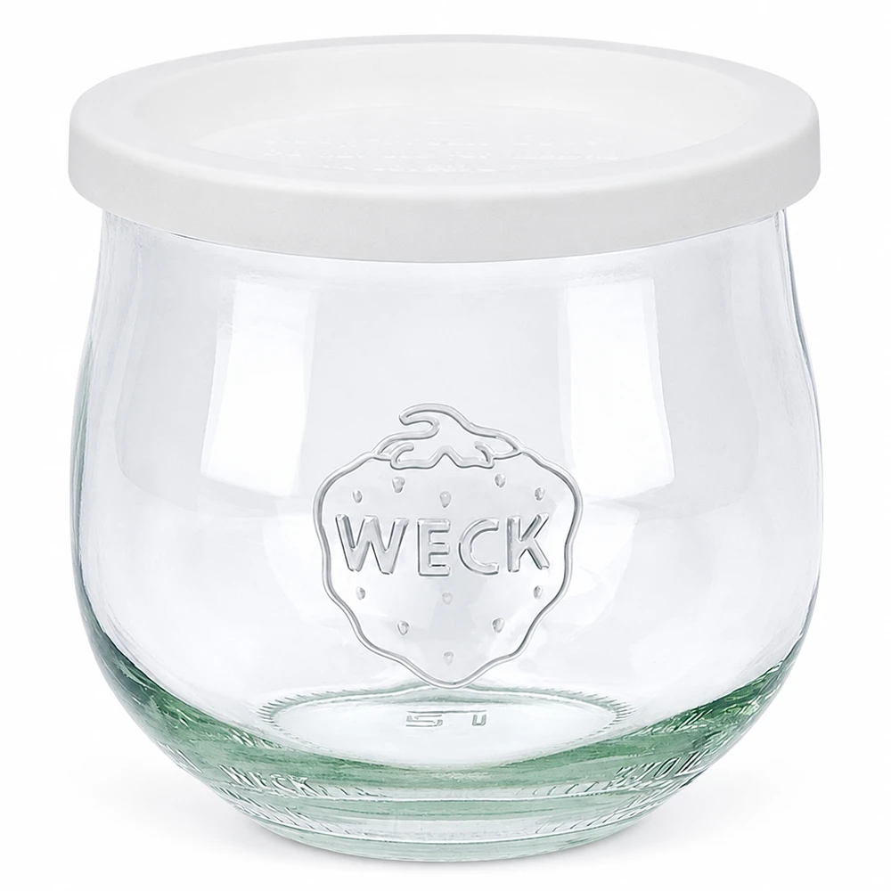 Bocal tulipe de 370 ml avec couvercle hermétique WECK RR80 WECK Pot tulipe 370ml avec couvercle fraîcheur blanc RR80 Pot à conserves pour stockage et conservation