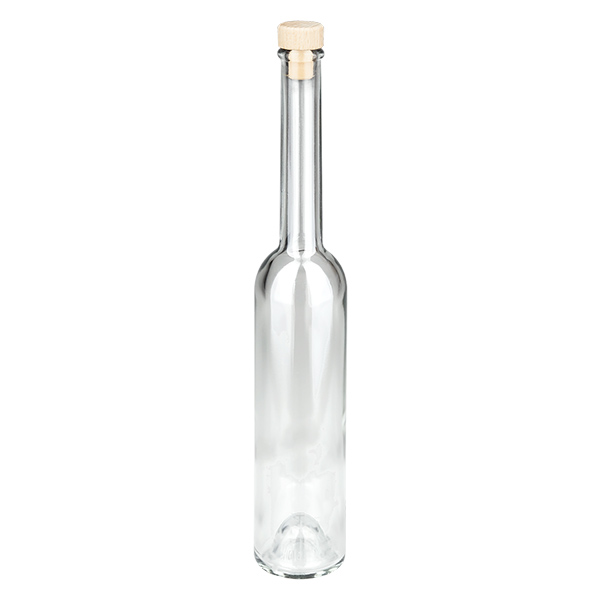 Bouteille en verre 100 ml « Hugo » avec bouchon en bois UNiTWIST®