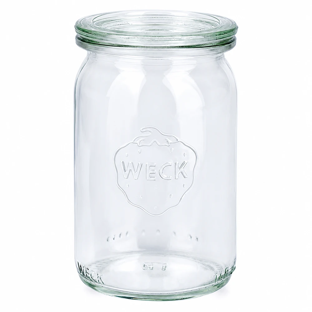 145ml bocal cylindrique avec bouchon en verre WECK RR40 WECK Pot cylindrique de 145ml avec couvercle en verre RR40 Pot de conservation transparent pour la conservation et le stockage