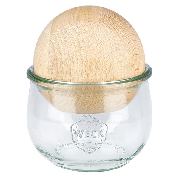 580ml bocal tulipe WECK RR100 avec boule en bois en hêtre