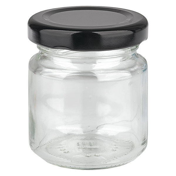 53ml Verre rond avec couvercle BasicSeal noir UNiTWIST