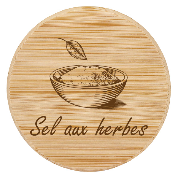 Paire en bois « Sel aux herbes » pour WECK RR60 Paire en bois « Sel aux herbes » pour WECK RR60