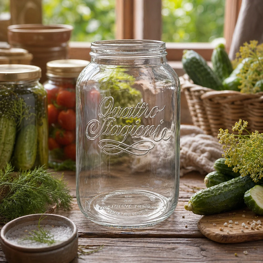 Préparation et présentation de bocaux en verre pour la mayonnaise maison ou artisanale