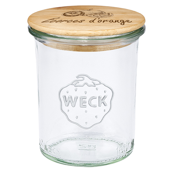 Boîte en bois « Zestes d'orange » avec verre plongeant WECK Boîte en bois « Zestes d'orange » avec verre plongeant WECK
