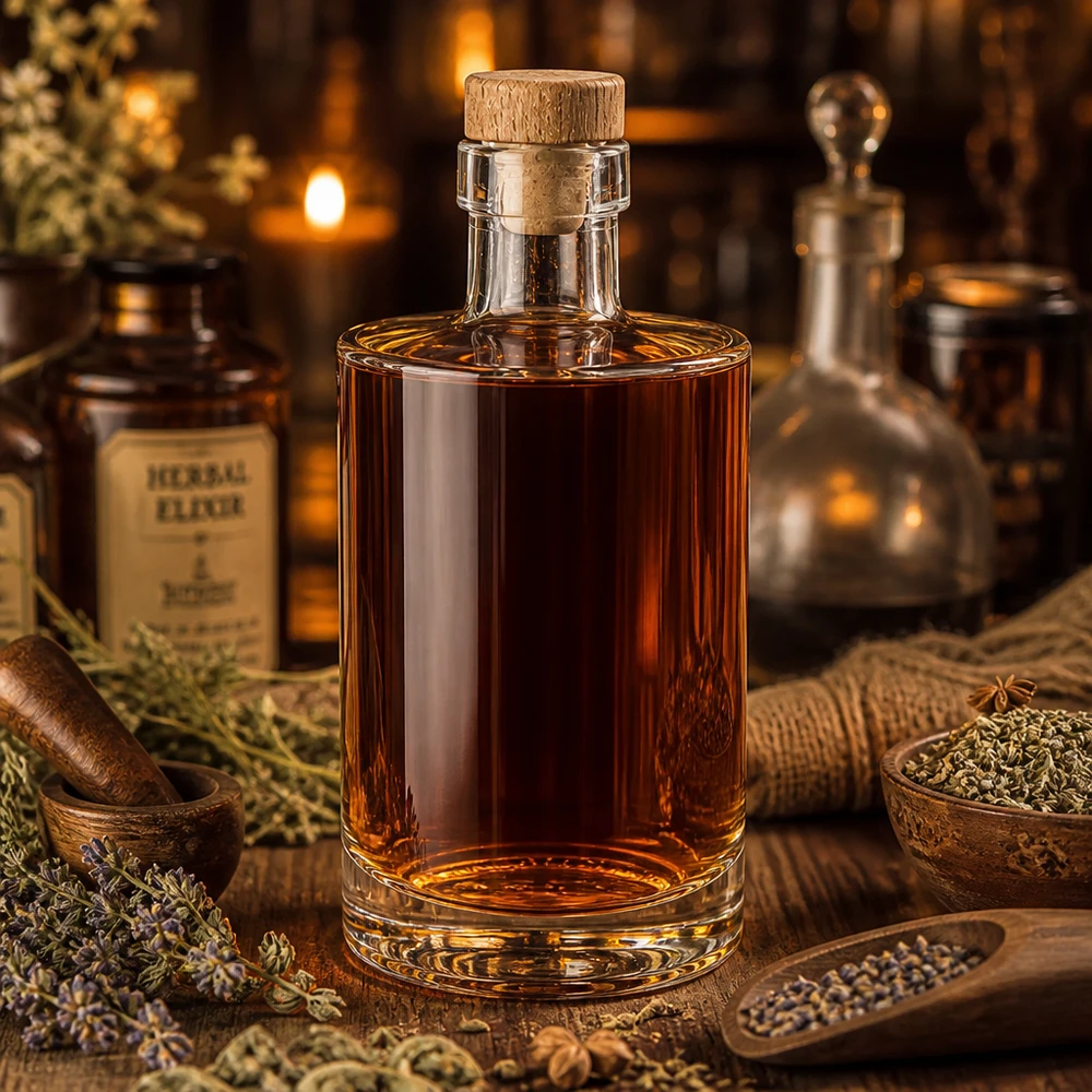 Bouteille en verre 350 ml « Galileo » avec bouchon en bois UNiTWIST® Bouteille en verre 350 ml « Galileo » avec bouchon en bois UNiTWIST®