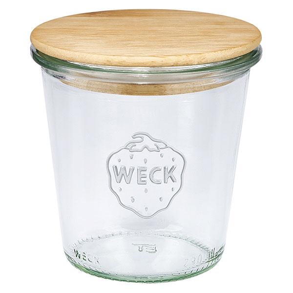 290ml bocal conique haut WECK RR80 avec couvercle en bois